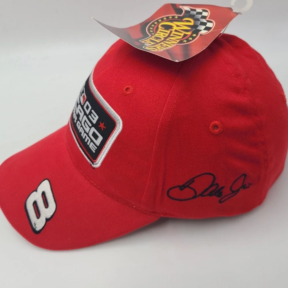 Vintage Dale Earnhardt Jr Hat Red NASCAR #8 MLB 2003‎ Chicago All Star Game Men